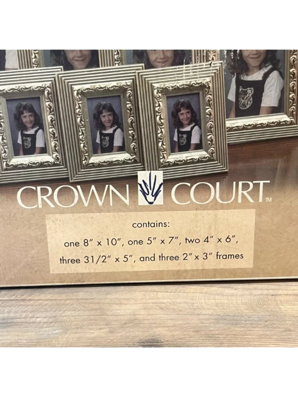 Crown Court 10 Piece Picture Frame Set Pewter Finish with Ornate Scrolling Detai